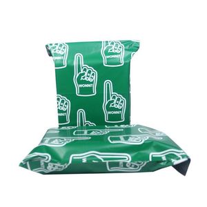 ถุงพลาสติก LDPE แบบพกพาสำหรับขายส่ง ปิดผนึกเองได้ พิมพ์โลโก้ ถุงโพลีสีเขียวสำหรับบรรจุภัณฑ์เครื่องประดับแฟชั่น - Product Image 3