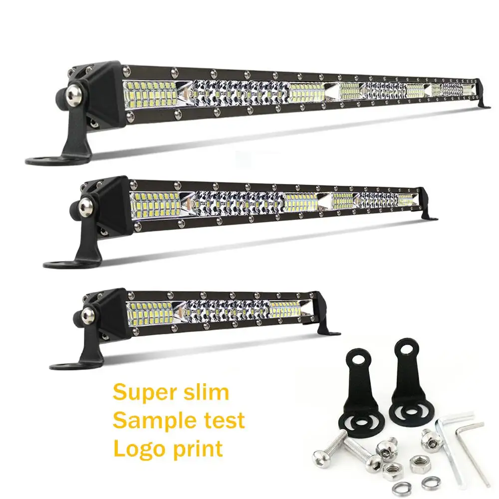 Auto Sistem Pencahayaan Super Terang Tipis 6D IP68 Mini Mengemudi dengan Harga Murah Mobil 4X4 Led Offroad Light Bar untuk Truk