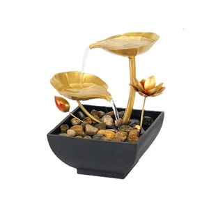 Feng Shui Water Feature Small Fountain Desk Decor Iron And Plastic Craft Item Office Supply Irregular Shape Single Piece Package - Product Image 5