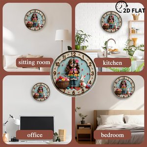 Round Wooden Wall <b>Clock</b> 25x25Cm Nordic Style Silent Indoor Home Living Room Decoration <b>Clock</b> - Product Image 4
