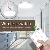10A 3 Gang Mur Smart Switch avec Mini Récepteur Télécommande Maison Bureau Hôtel Plafonnier LED Pas de Câblage IP66 Étanche
