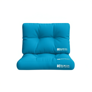 Coussin de palette d'extérieur en tissu Bulwcor 19,7x15,7x4,7 pouces, résistant à l'eau, matelassé, bleu uni, amovible et lavable - Product Image 1