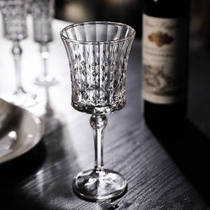 French Relief Carved High Footed Glass Champagne Glass High-end Women's <b>Red</b> <b>Wine</b> Glass Retro European Style Goblet - Product Image 4