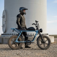 Vélo électrique tout-terrain robuste pour adultes avec fourche à suspension avant, idéal pour les chemins d'accès aux éoliennes