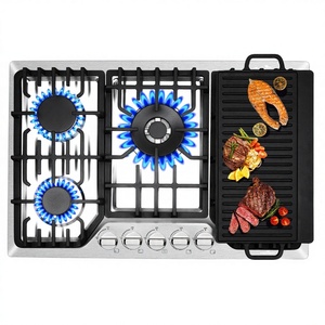 <span class=keywords><strong>Estufa</strong></span> de Gas Empotrable de 2 Quemadores, Doble Combustible (LPG/NG), para Hogar y RV, Superficie de Acero Inoxidable de 12 Pulgadas, Encendido Manual con Batería - Product Image 3