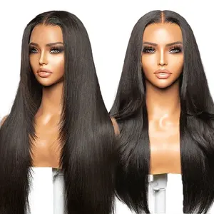 28 Inch 100% Brazilian Remy Human Hair Swiss Lace Wig Wholesale Straight 13X4 Lace Frontal Wigs Human Hair