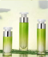 Flacon pompe airless en acrylique rechargeable de 15 ml, 30 ml, 50 ml avec système de verrouillage, sérigraphié, biodégradable, pour sérum de soin de la peau