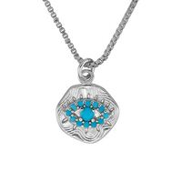 Gemnel Vintage chapado en oro joyería turquesa mal de ojo colgante collar