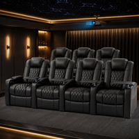 Canapé inclinable électrique moderne en cuir véritable à deux places, zéro gravité, extensible, pour salles de cinéma, appartements et salons