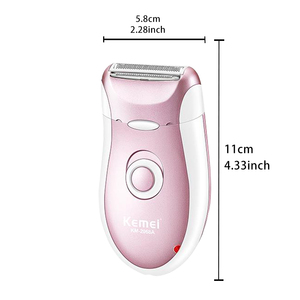 Depiladora Kemei KM-2068A 2 en 1 para Mujer, Removedor de Vello de Cuerpo Completo Recargable de 2 Velocidades, Afeitadora Flotante para Piernas en Color Rosa con Cabezales de Corte Reemplazables - Product Image 2