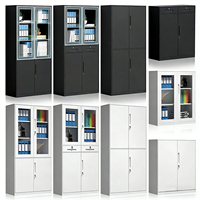 Armoire de classement robuste verrouillable, écologique, démontable, pour bureau à domicile, armoire de classement métallique à 4 portes avec serrure à clé