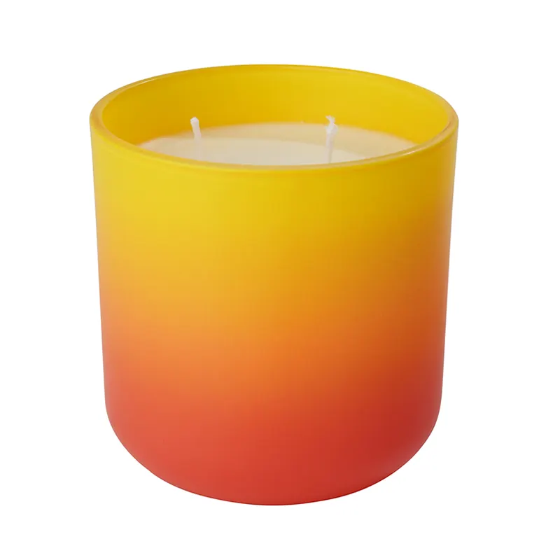 Colorful Glass Jar Candle Custom Flavors Aromatic Candles Cotton Wick Flameless Wedding Gifts