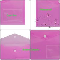 Pochette A5 en polyéthylène avec bouton-pression, pochette transparente en plastique imperméable pour documents, pochette pour l'école, la maison, le travail, le bureau