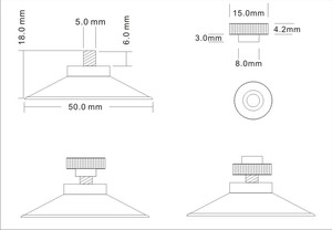 Hookei - Nueva Ventosa Pequeña de PVC de 25 mm con Tornillo - Product Image 2