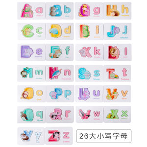 Popolare lettera inglese per bambini corrispondenza carta di riconoscimento giocattoli per la prima educazione animale <span class=keywords><strong>puzzle</strong></span> inglese giocattoli educativi in legno - Product Image 4