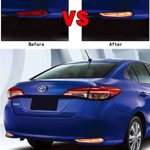 2 Luces LED Traseras para Parachoques <span class=keywords><strong>de</strong></span> Coche, Reflector, Luz <span class=keywords><strong>de</strong></span> Freno, para <span class=keywords><strong>Toyota</strong></span> <span class=keywords><strong>Yaris</strong></span> 2017 2018 Vios 2019, Barra <span class=keywords><strong>de</strong></span> Luz Antiniebla Trasera - Product Image 4