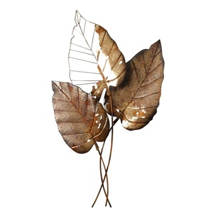 Handcrafted <b>Leaf</b> Design Iron Wall <b>Art</b> Panel Modern Luxury Metal Hanging Decoration for Home Interior New Format - Product Image 1