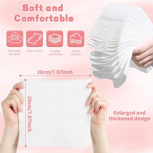 Serviette de dissolvant de <span class=keywords><strong>coton</strong></span> pur de haute qualité 100% pour les articles de toilette de dentiste de clinique d'hôpital de maquillage de voyage - Product Image 3