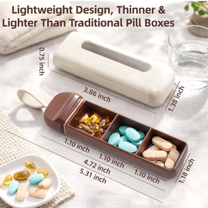 Pastillero Portátil Moderno de Plástico ABS, Caja de Almacenamiento de Cápsulas de Viaje con 4 Compartimentos, Hermética, Impermeable y a Prueba de Polvo - Product Image 6