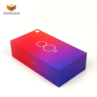 Boîte d'emballage de téléphone portable en carton rouge blanc de haute qualité conception personnalisée ciel et terre