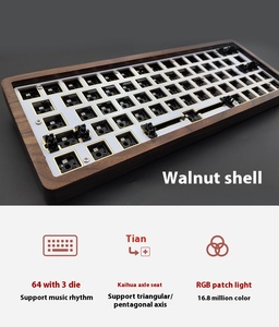 <span class=keywords><strong>Clavier</strong></span> musical RGB 64 touches, kit en bois de palissandre acrylique, fibre de verre 2,4G, plaqué or, claviers mécaniques USB pour <span class=keywords><strong>ordinateur</strong></span> - Product Image 4