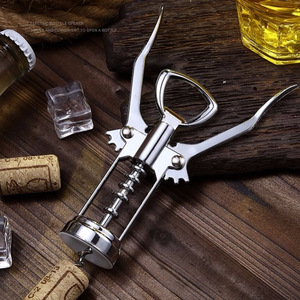 Stainless Steel Wine Opener Flat Shape Bottle Opener For Home Use With Corkscrew And Lever Design - Product Image 4