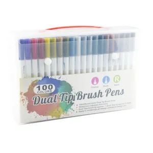 Water Colour Fineliner Dual Tip Watercolor Brush Pen Set Hook Line Art Marker