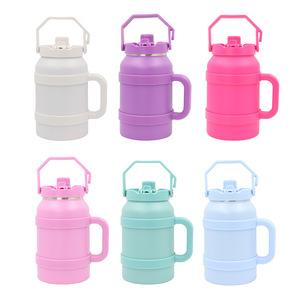 Nouvelle bouilloire isotherme portable en acier inoxydable grande capacité pour voiture et extérieur avec poignée, paille et cuillère, seau isotherme - Product Image 5