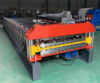 Tuile de toit en acier de feuille de toiture de profil ondulé d'utilisation de toit en métal faisant le petit pain de double couche formant la machine