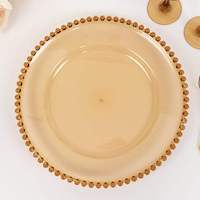 Assiettes de présentation en plastique PS transparent de qualité alimentaire, écologiques, perlées, pour mariages, fêtes et événements – Vente en gros