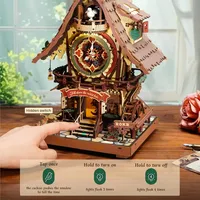 Kit de Rompecabezas 3D de Madera para Reloj de Cuco, Juguete DIY con Pájaro en Movimiento, Estilo Bosque Negro, para Adultos