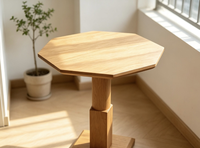 Table de négociation de style nordique minimaliste en bois massif pour hôtel, maison d'hôtes, salon de thé et café