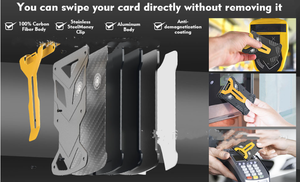 Fonction de blocage RFID PU cuir automatique Pop Up porte-<span class=keywords><strong>carte</strong></span> de crédit portefeuille avec boîte à cartes en métal - Product Image 5