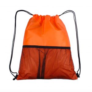 210D Polyester <b>Drawstring</b> <b>Backpack</b> Sports Mesh <b>Drawstring</b> <b>Backpack</b> with Double Shoulder Straps for Advertising Promotions - Product Image 3