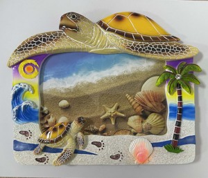 Nouvelle <span class=keywords><strong>plage</strong></span> <span class=keywords><strong>de</strong></span> cadre photo en polyrésine avec nom <span class=keywords><strong>de</strong></span> JAMAICA design <span class=keywords><strong>tortue</strong></span> et paume - Product Image 6