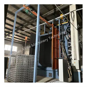 Foundry machine metal product shot blasting machine for casting/ Q376 Hanger/ Double Hook Type Wheel Rims Shot Blasting Machine/