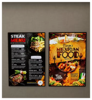 Boîte à lumière LED ultra-mince, affichage d'affiches éclairées, panneau de menu rétroéclairé pour entreprises et magasins - Panneau mural IP54 étanche
