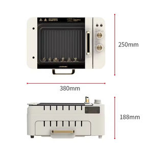 Machine de barbecue électrique <span class=keywords><strong>sans</strong></span> <span class=keywords><strong>fumée</strong></span> rotative automatique à 360 ° 1000W chauffant la machine de barbecue multifonctionnelle - Product Image 6