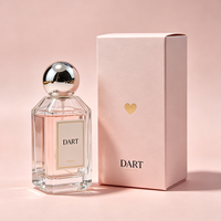 Flacon de parfum en verre transparent octogonal facetté avec bouchon sphérique, atomiseur de parfum vide, étiquette personnalisée, emballage cosmétique pour parfum