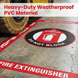 Kit de marquage au sol pour extincteur d'incendie, panneau de signalisation routière antidérapant, adhésif imperméable en fibre de polyester, <span class=keywords><strong>avertissement</strong></span> de sécurité - Product Image 5