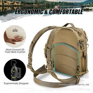 Custom Large Capacity Multifunctional Waist Bag Tactical Backpack Crossbody <b>Fishing</b> <b>Rod</b> Gear Bag Made Durable Nylon - Product Image 3