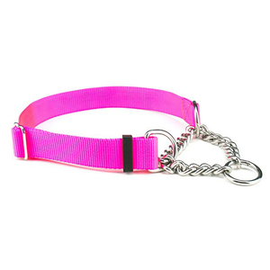 Collares reflectantes de nailon suave ajustables para mascotas, cadena de acero inoxidable, Collar de perro Martingale de liberación rápida - Product Image 5