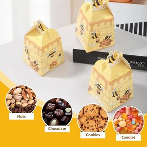 Cajas de Dulces de Papel con Diseño de Abeja, Cajas de Regalo con Estampado de <span class=keywords><strong>Colmena</strong></span>, Cajas de Recuerdos para Fiestas de Abejas, Decoraciones para Bodas y Cumpleaños - Product Image 5