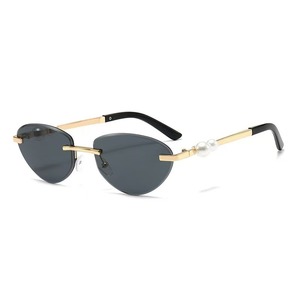 Lunettes de soleil classiques <span class=keywords><strong>Crti</strong></span> Gold, lunettes de marque, lunettes de soleil de luxe, lunettes de soleil de créateur, lunettes en métal sans monture, lunettes anti-UV - Product Image 4