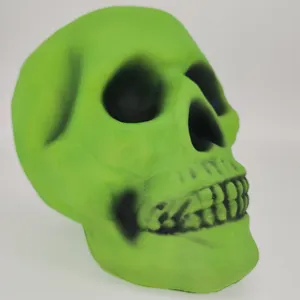 Kunden spezifische Skelett Schädel Skulptur Modell Ornament Halloween Innendekoration Harz Menschlicher Schädel kopf mit Licht