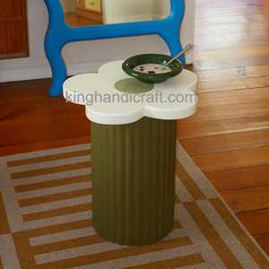 Mesa de centro de madera ecológica hecha a mano, mesa de centro rústica de madera maciza, muebles sostenibles para sala de estar - Product Image 6