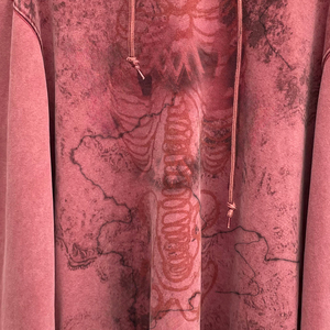 Felpa con Cappuccio Oversize Personalizzata <span class=keywords><strong>2026</strong></span> in 100% Cotone di Alta Qualità, Effetto Vintage Lavato, Ricamata con Motivo a Tinta Unita per Uomo - Product Image 3