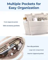 Super grand sac à bandoulière matelassé pour femmes fabricant de fourre-tout en polyester personnalisé grand sac bouffant matelassé imperméable motif lettre