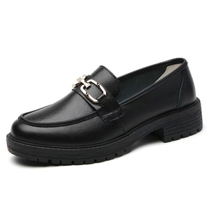 Mocassins Plats BUKEN <span class=keywords><strong>Femme</strong></span> Nouveau Style, Dessus en PU Noir, Boucle, Légers, Design Slip-On, Tendance Mode Hiver, <span class=keywords><strong>Semelle</strong></span> Intermédiaire en Caoutchouc - Product Image 2