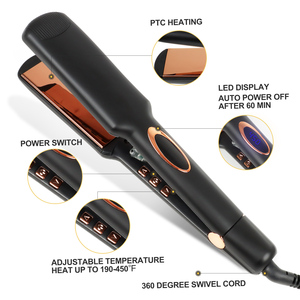 I nuovi capelli raddrizzano le parti del raddrizzatore a piastra larga a riscaldamento rapido della fabbrica OEM personalizzano il ferro da stiro con etichetta privata - Product Image 2